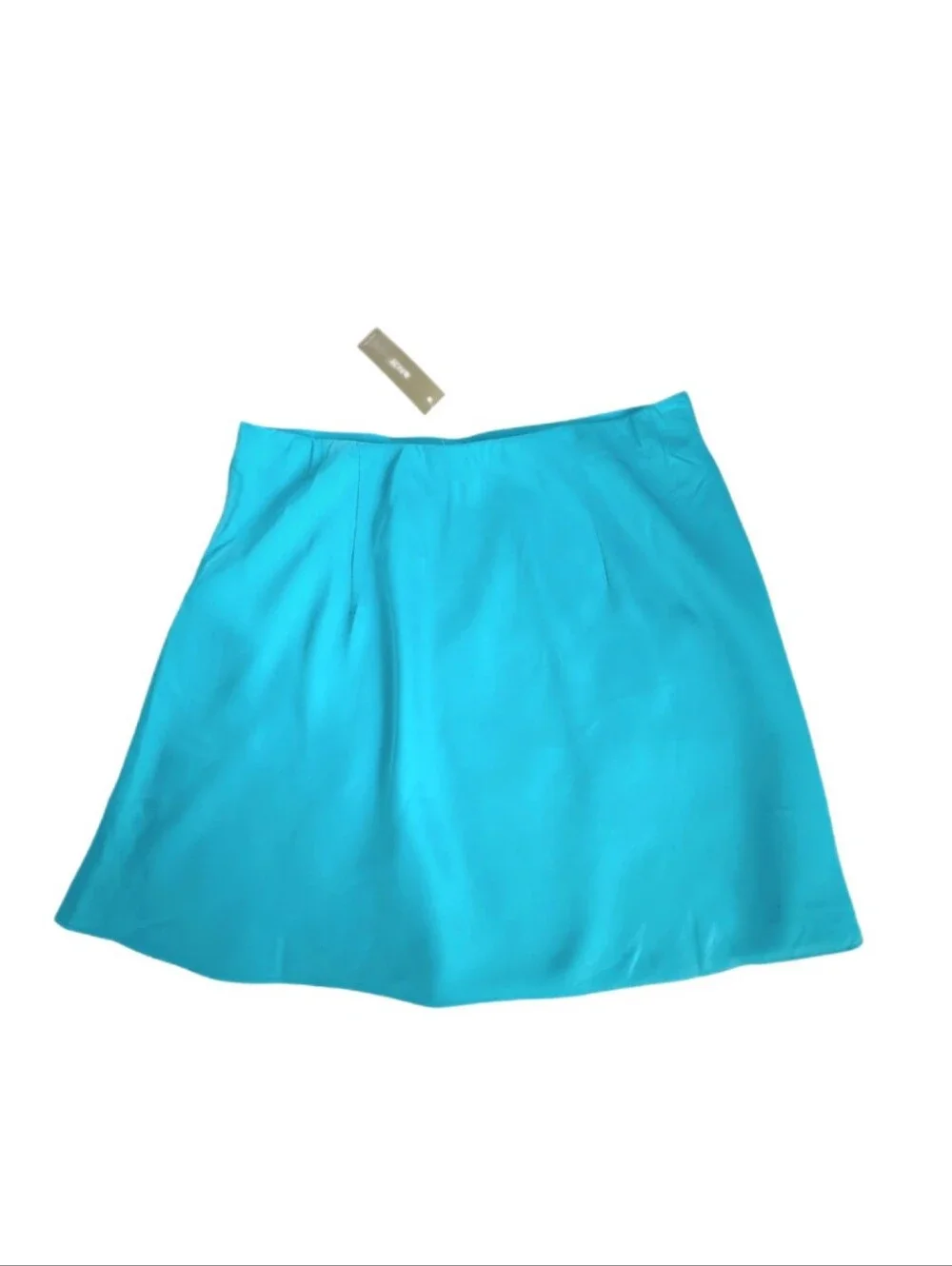 NWT. J.CREW Gwen Mini Slip Skirt In Turquoise Satin